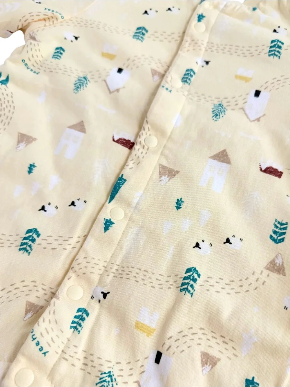 Yeehoo Baby Romper Approx. 3-6 Months Yellow Woodlands Snap Front One Piece